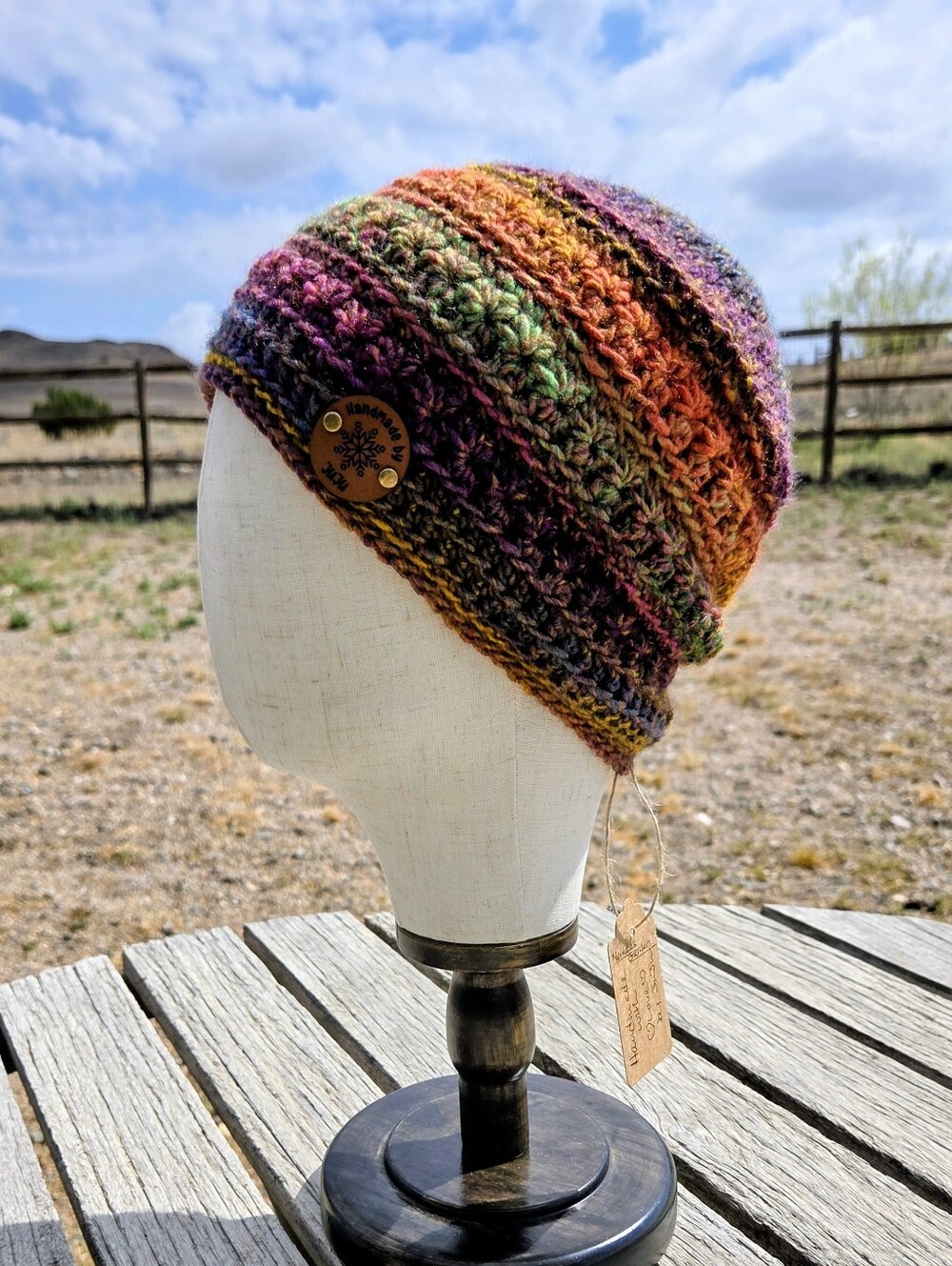 Artisan Handmade Crochet "Witches Garden" Cozy Multicolor Beanie Hat